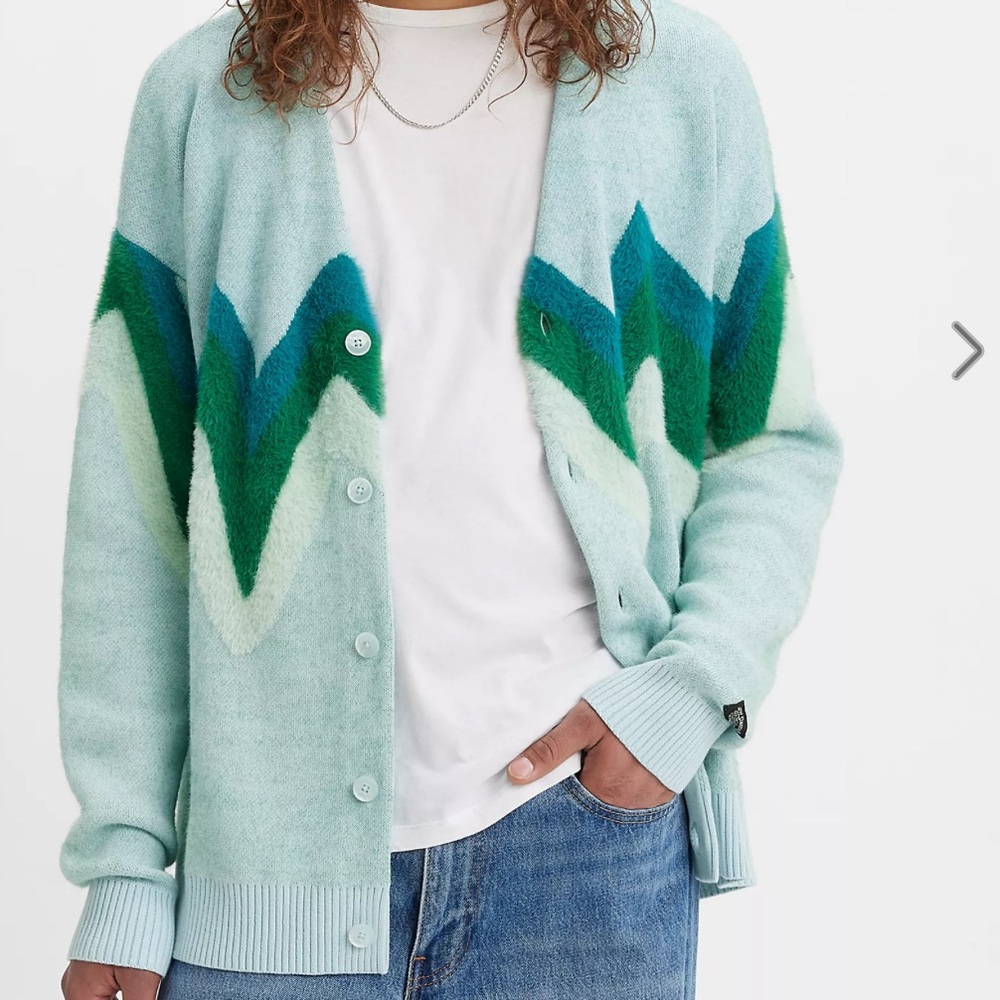 Levi’s Coit Boxy Cardigan Sweater Size Medium Unisex‎ Preppy Soft Stretchy